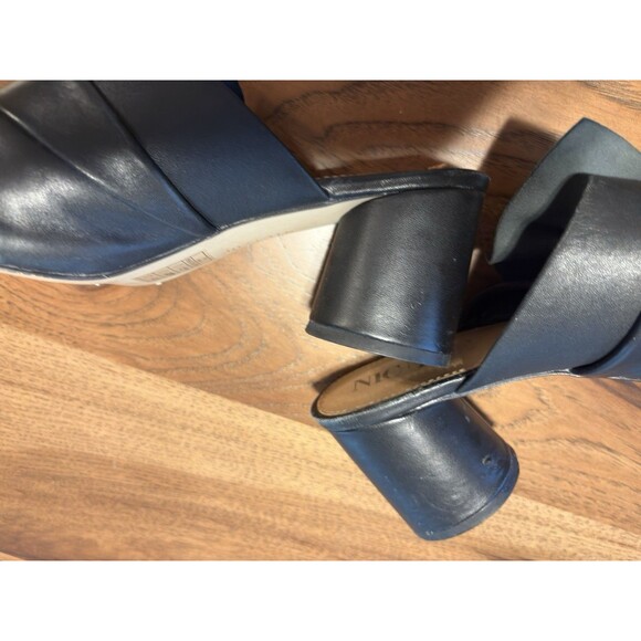 NIC+ZOE Poppy Women 8 M Black Leather Peep Toe Bow Block Heel - Picture 9 of 16